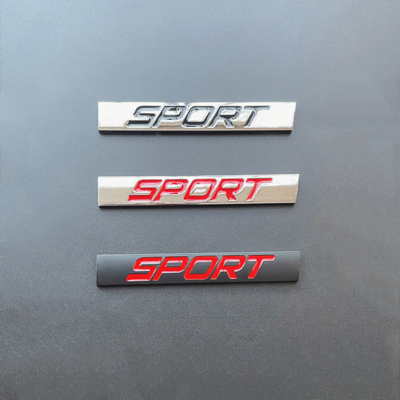 Outdoor Sport Logo - Emblema Deportivo 3D de Metal Cromado