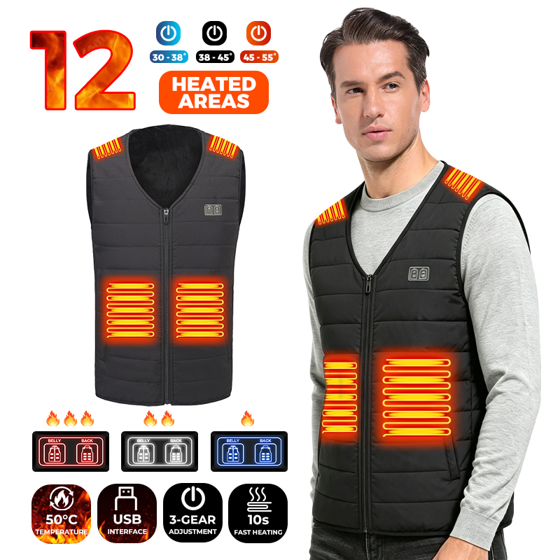 Chaleco Térmico USB con 12 Zon - Outdoor Sport Winter Jacket reseña y precio